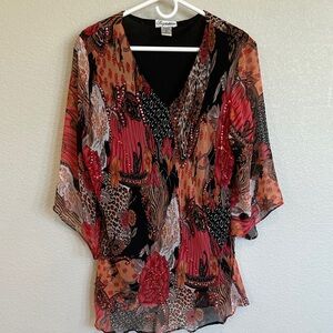 JMB Signature Women's Multicolor Floral Blouse